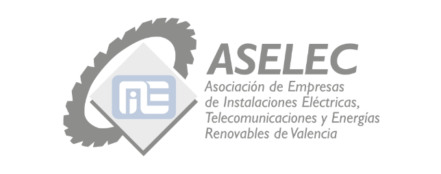 Logotipo de la Asociación de Empresas de Instalaciones Eléctricas Telecomunicaciones y Energías Renovables de Valencia (ASELEC)